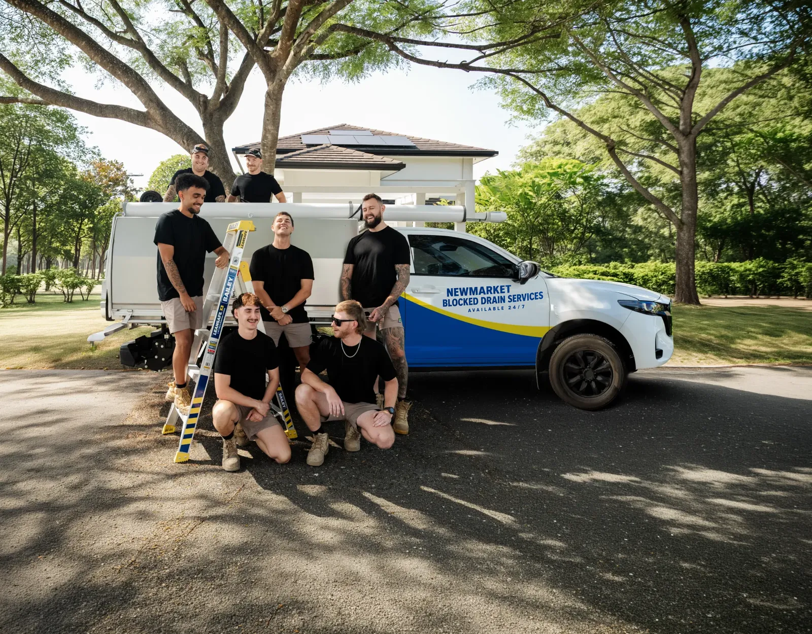 Newmarket Blocked Drain Services team and ute